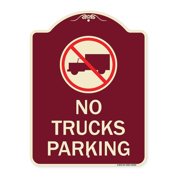 No Truck No Truck Parking WithHeavy-Gauge Aluminum Architectural Sign, 24" x 18", BU-1824-23560